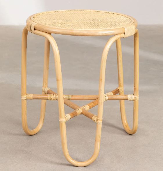 Tavolino rotondo in rattan